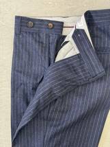 ブルネロクチネリ ダブル スーツ ネイビー ストライプ 44 Brunello Cucinelli セットアップ ジャケット 上下 イタリア製 _画像6