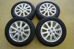 【中古 SET】175/65R15 ブリジストン ブリザック VRX2 22年 AIRBERG 15 4H100 5.5J+50 アクア ヴィッツ フィット ヤリス