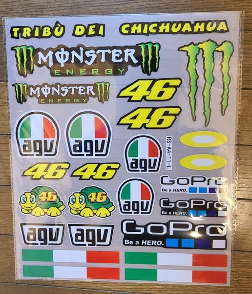 反射防水耐久性素材 大サイズ ロッシAGVモンスターエナジーバイクステッカーヘルメットステッカーシールMONSTER ENERGY