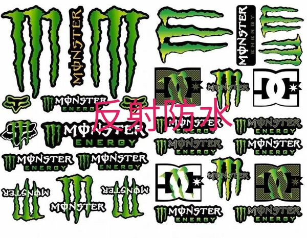 人気2枚セット 防水反射 モンスターエナジー MONSTER ENERGY バイクステッカー デカール ヘルメットシール カスタム