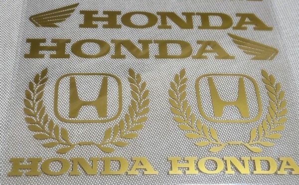 金色防水 Hondaホンダ リフレクター ステッカー左右計2枚セットフロントマーク本田翼 カッティングステッカー ヘルメットシール