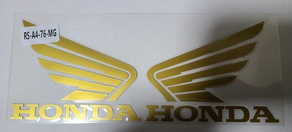 Hondaホンダ金色リフレクター ステッカー左右計2枚ウィングマーク本田 カスタム翼