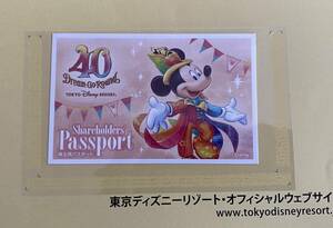 【送料無料】匿名配送　東京ディズニーリゾート株主用パスポート１枚　２０２４年６月３０日まで