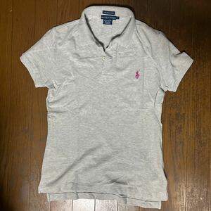 ■ラルフローレン POLO RALPH LAUREN グレー　ポロシャツ SKINNY FIT サイズ　L スキニーポロ　綿100% 定番　ワンポイント