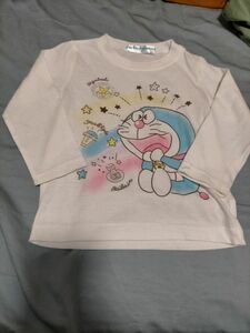 こども服 長袖 長袖Tシャツ ロンT 子供服ドラえもん　ドラエモン　どらえもん　90　ホワイト　白　カラフル　薄手　春服　春夏