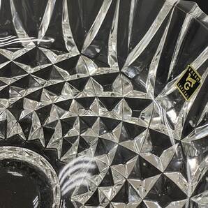 ★☆KAGAMI CRYSTAL GLASS カガミ クリスタル ガラス皿 ガラスプレート 大皿 直径約27cm #4070☆★の画像9