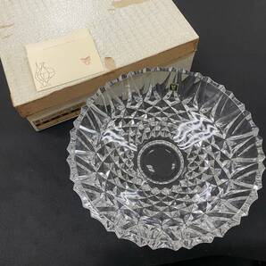 ★☆KAGAMI CRYSTAL GLASS カガミ クリスタル ガラス皿 ガラスプレート 大皿 直径約27cm #4070☆★の画像1
