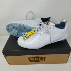 Zet Zett Baseball White Spike 24,5 см в средней школе, совместимый с бейсбольным шпиком, шпатель, юниор, белые белые, белые победные дороги WH BSR2207WH Новая собственность неиспользована