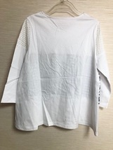 ゆったりTシャツ　刺繍＋チェック＋無地　白地_画像4