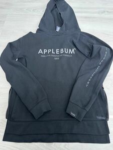 Apple bum アップルバム　パーカー　サイズL ブラック　ロゴ　サイドジップ　