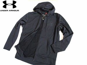  new goods V Under Armor high performance Zip Parker jacket black × piping . Mark reverse side nappy (XL) UNDER ARMOUR