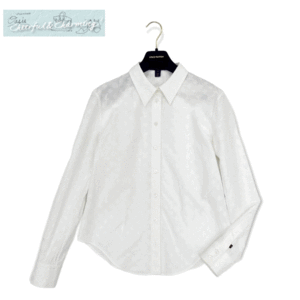  unused LOUIS VUITTON Jaguar do monogram blouse 36 white cotton 