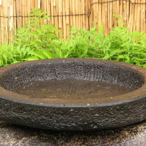 蹲 直径40cm 重量9kg 植木鉢 手水鉢 九州産天然石の画像6
