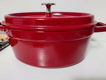 【中古・送料込み】ストウブ(STAUB) ピコ・ココット　オーバル　チェリー　２３ｃｍ（書籍付き）_画像9