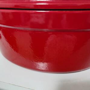 【中古・送料込み】ストウブ(STAUB) ピコ・ココット オーバル チェリー ２３ｃｍ（書籍付き）の画像8