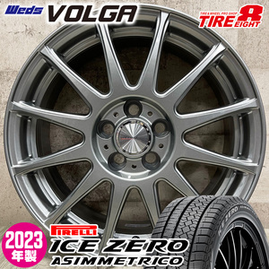 スタッドレスホイール4本セット カローラスポーツ プリウス 205/55R16 2023年製 ピレリ アイスゼロ VOLGA 16×6.5J+35 5/100 平座専用 新品