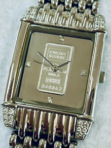 クレディスイス　プラチナインゴット FINE メンズ 腕時計 稼動　プラチナ999.9
