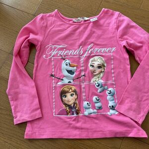 長袖Tシャツ ロンT 長袖 女の子 ピンク キッズ　アナ雪　Disney ディズニー　H&M 110 エルサ