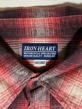 【美品】IRON HEART オンブレチェックウエスタンネルシャツ / アイアンハート，綿100％コットン_画像3