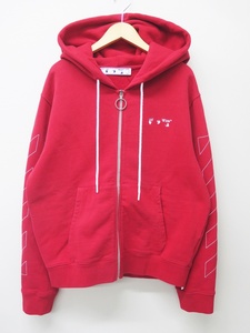 OFF-WHITE オフホワイト OMBE001F20FLE001 20AW DIAG ZIP HOODIE ジップパーカー　美品