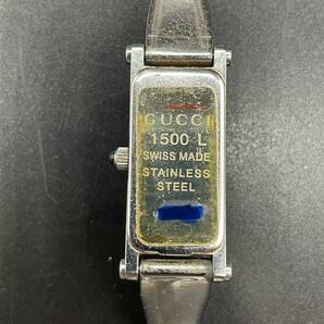 1円〜 ジャンク GUCCI 1500L クォーツ レディース腕時計 不動 風防割れあり／17641の画像4