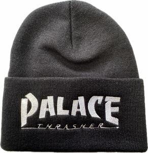 新品 PALACE x THRASHER Beanie Black ● パレス スラッシャー ビーニー ブラック