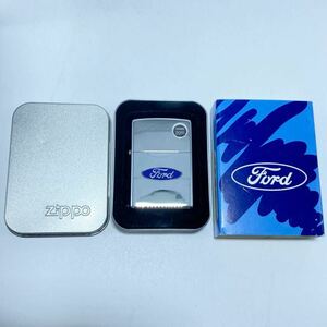 Zippo ジッポー Ford フォード ロゴ 青 缶ケース 2001年製 未使用 ヴィンテージ オイルライター アメ車