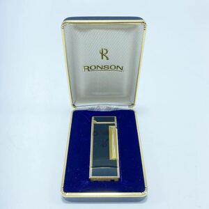 RONSON ロンソン ガスライター ブラック ゴールド 箱付 ヴィンテージ アンティーク 