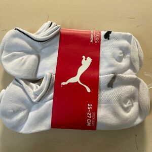 PUMA プーマ スニーカーソックス ソックス　6足セット　ホワイト　25-27 新品 ショートソックス