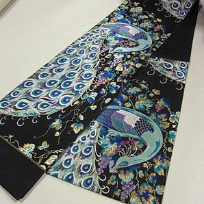 新品【御仕立上】 西陣織六通柄高級袋帯 ルイス・コンフォート・ティファニーの意匠 孔雀の画像5