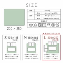 【ホワイト/200×250】ラグ カーペット ラグマット 洗える 約3畳 オールシーズン 抗菌 防ダニ 床暖房対応 フランネル 絨毯 北欧_画像9