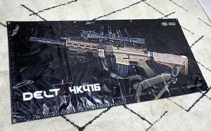 【E200】大型 タペストリー 179×89cm DELTA HK416 デルタカスタム 次世代電動ガン インテリア 飾り ポスター 店舗装飾品 ミリタリー