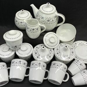 【E210】手渡し可 Noritake ノリタケ シルバークイーン ティーセット カップ 小皿 ポット 湯呑みなど 18点 まとめ売り ブランド食器の画像1