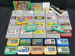 【E241】当時物 昭和レトロゲーム スーパーファミコン/ファミコン ソフト 37点 まとめ売り 箱 説明書付き2点あり スーファミ