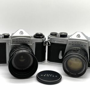 【E350】レトロカメラ ASAHI PENTAX ペンタックス 2台セット 一眼レフ フィルムカメラ SP/SV 現状 ジャンク扱いの画像1