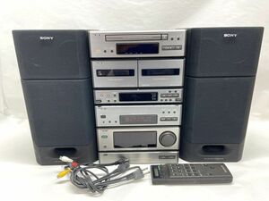 【E466】レトロ品 SONY ソニー CDP-P909/ST-P909/TC-P909/SS-P909AV/TA-P909 システムコンポ 中古 現状品 リモコン付き b