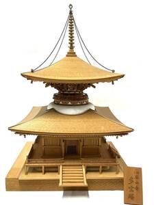 [E407] pick up possible final product stone mountain temple many ..1/50 woody - Joe height approximately 38cm wooden Japan construction model Woody Joe.. attaching rare goods b