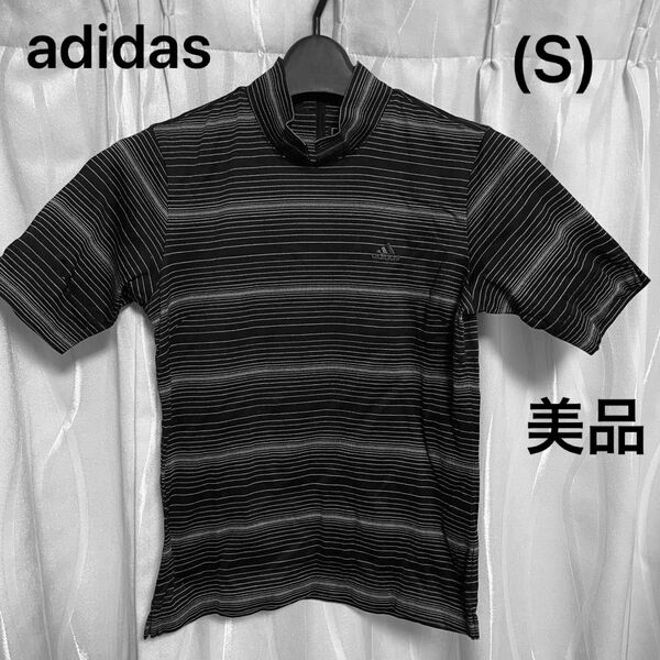 レディース　adidas テーラーメイドゴルフ　ボーダージップシャツ　(S) 美品