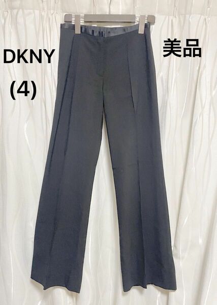 DKNY センタープレスワイドパンツ　(4) ブラック　美品