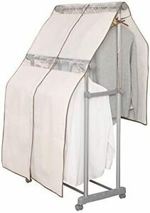  hanger rack Poleco cover storage sack double bar clothes ivory 
