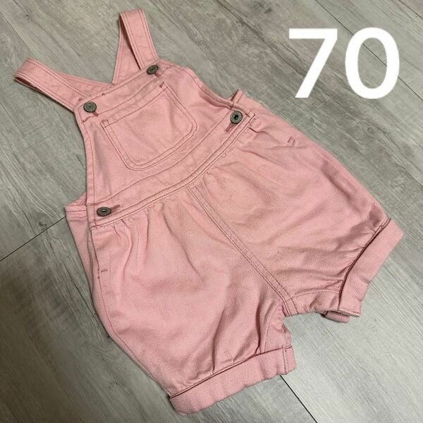 ベビーギャップ　baby gap ピンクサロペット オーバーオール 70