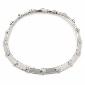 Chanel Three Symine Bols Choker K18WG Новое готово 6p Diamond Collecle Flower Motif Camellia Белое золото Используется бесплатная доставка