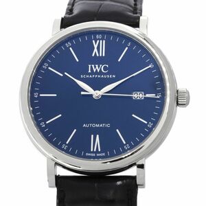 [3 год гарантия ] IWC мужской Portofino автоматический 150 year zIW356518 ограничение 2000шт.@ голубой циферблат wani кожа самозаводящиеся часы наручные часы б/у бесплатная доставка 