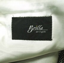 Brilla per il gusto ブリッラ ペル イルグスト CERRUTTI モノトーンチェック ピークドラペル2ボタンジャケット 46 BLACK 定価88,000円_画像7