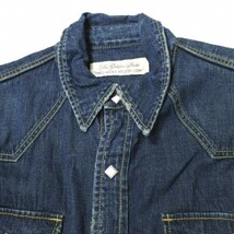 REMI RELIEF レミレリーフ Denim Western shirt BEAMSイベントカスタムモデル デニムウエスタンシャツ M Indigo 長袖 ユーズド加工 g16485_画像4