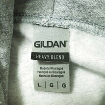 新品 GILDAN ギルダン Heavy Blend 8.0 oz Hooded Sweatshirt 裏起毛 スウェットプルオーバーパーカー L グレー トップス g16379_画像3