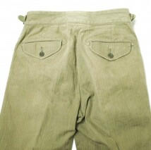 KENNETH FIELD ケネスフィールド 23SS Gurkha Trousers III Herringbone グルカトラウザーズ ヘリンボーン XS OLIVE 2タック パンツ g16495_画像6