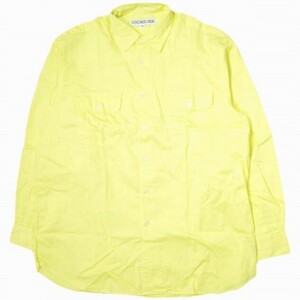INDIVIDUALIZED SHIRTS インディビジュアライズドシャツ コットンピケ レギュラーカラーシャツ M イエロー 長袖 フラップポケット g16518