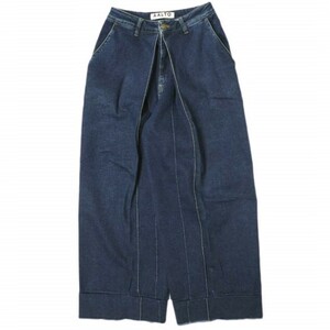 AALTO アールト Classical Front Pleat Denim フロントプリーツ ワイドデニムパンツ W19D1DE03-811 38 90's blue wash カットオフ g16159