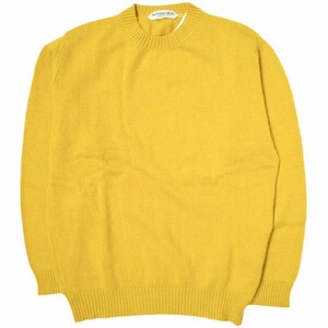  новый товар SOVEREIGN Sovereign 21AW Scotland производства Crew Neck Sweater шерсть вырез лодочкой вязаный 1113-643-4671 42 Mustard обычная цена 55,000 иен 